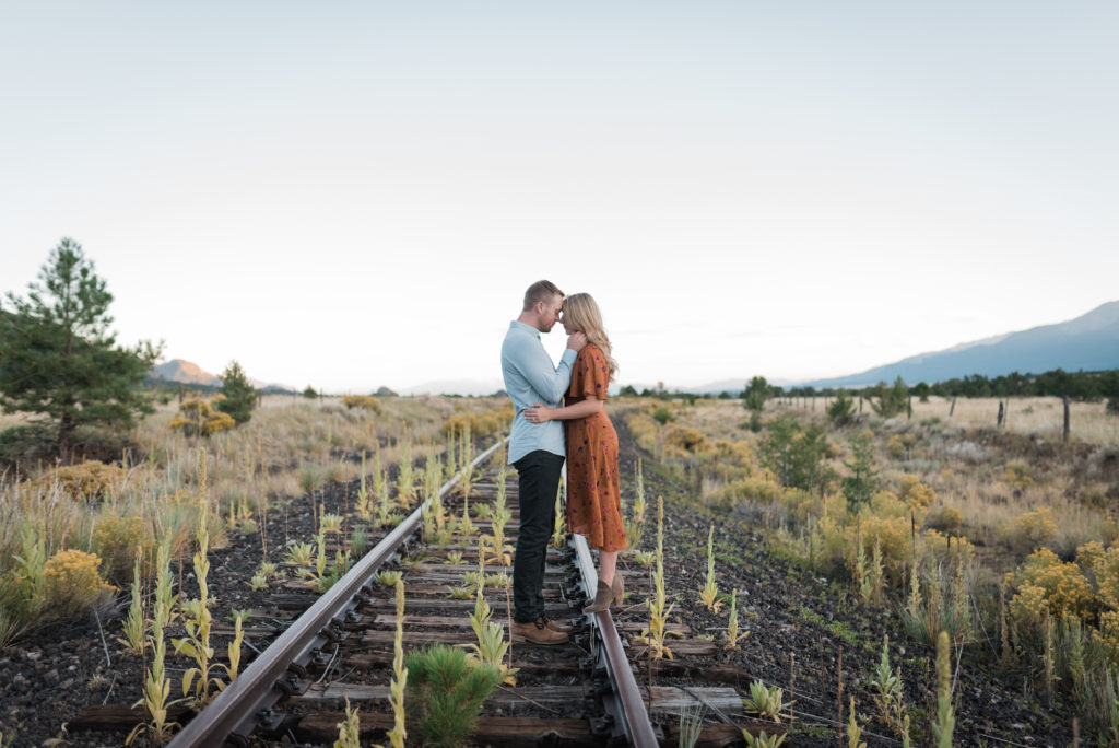 Buena Vista Engagement, couple railroad