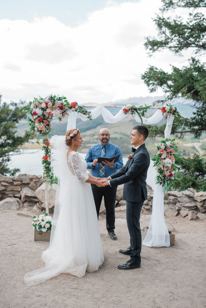 ceremony at Breckenridge elopement 