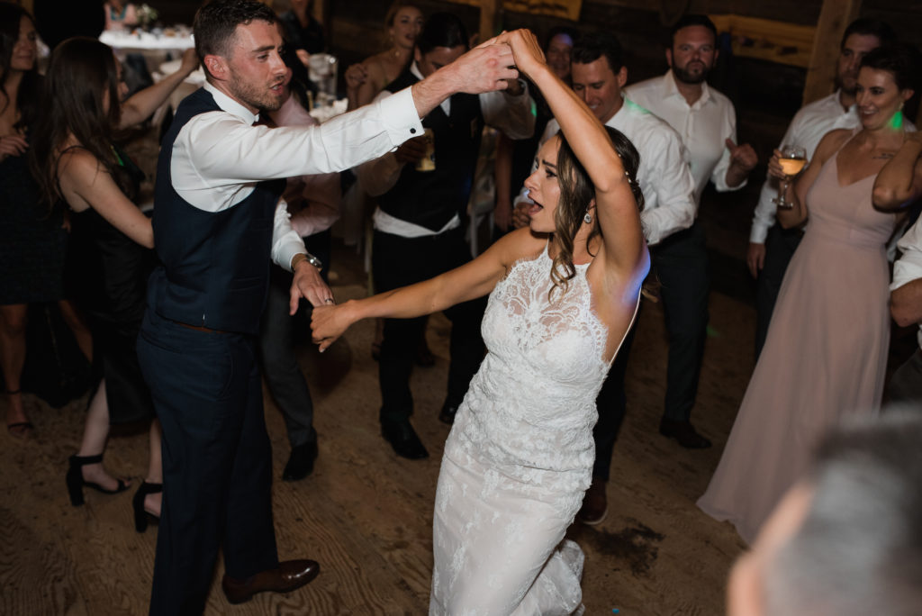 Kathryn and Phil dancing at Grand Lake wedding reception