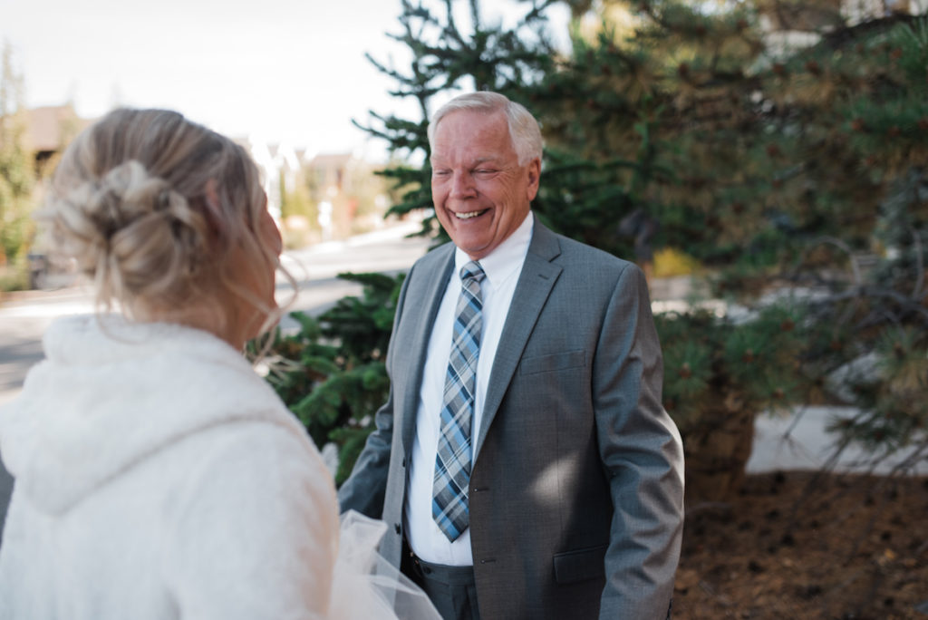 Andrew's dad seeing Emily before Heber City wedding
