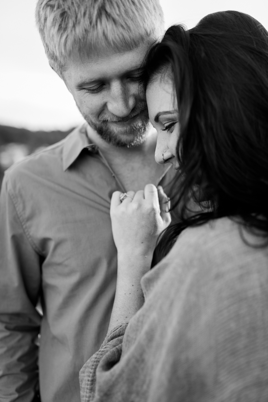 boulder colorado golden hour engagement photoshoot black and white