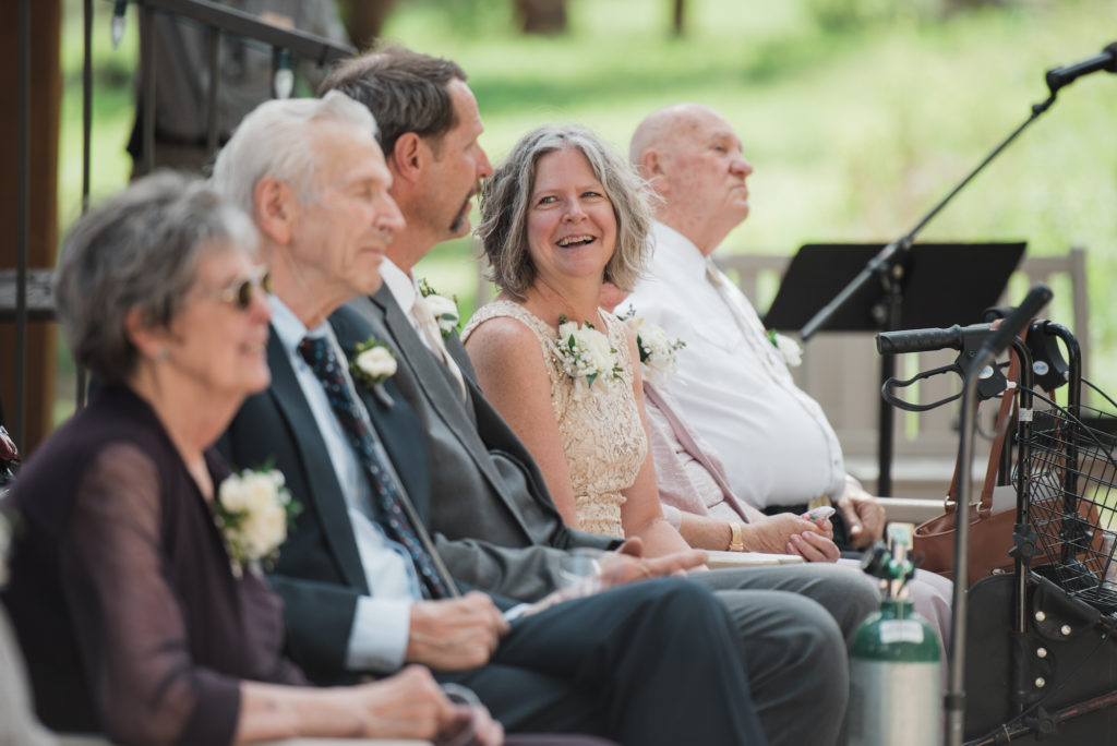Mom laughing at ceremony