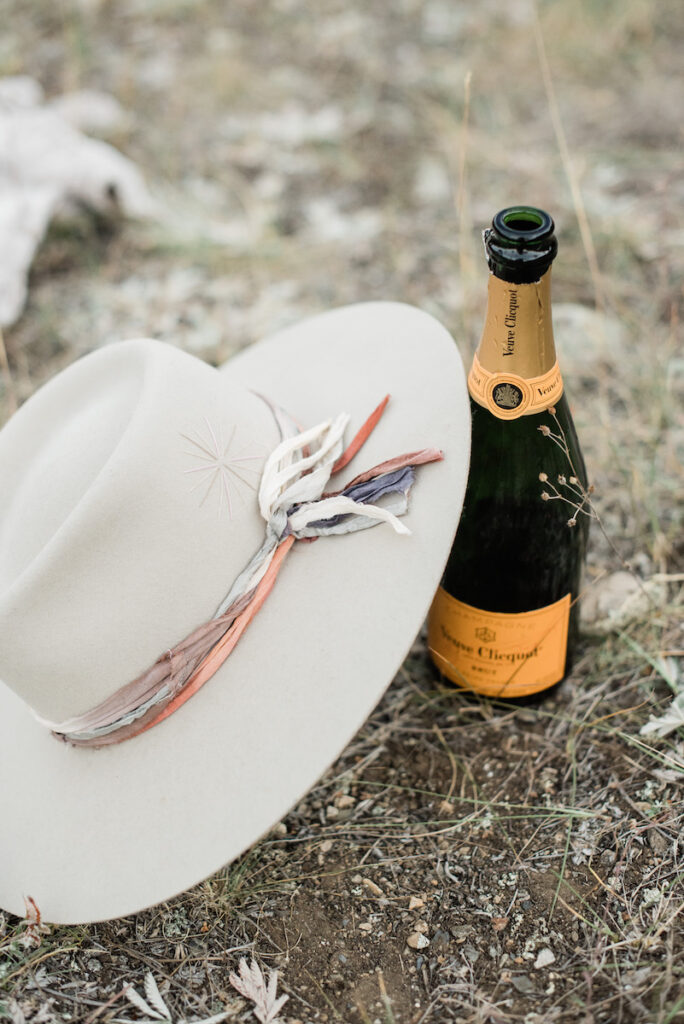 Celebratory champagne for an Aspen Engagement 